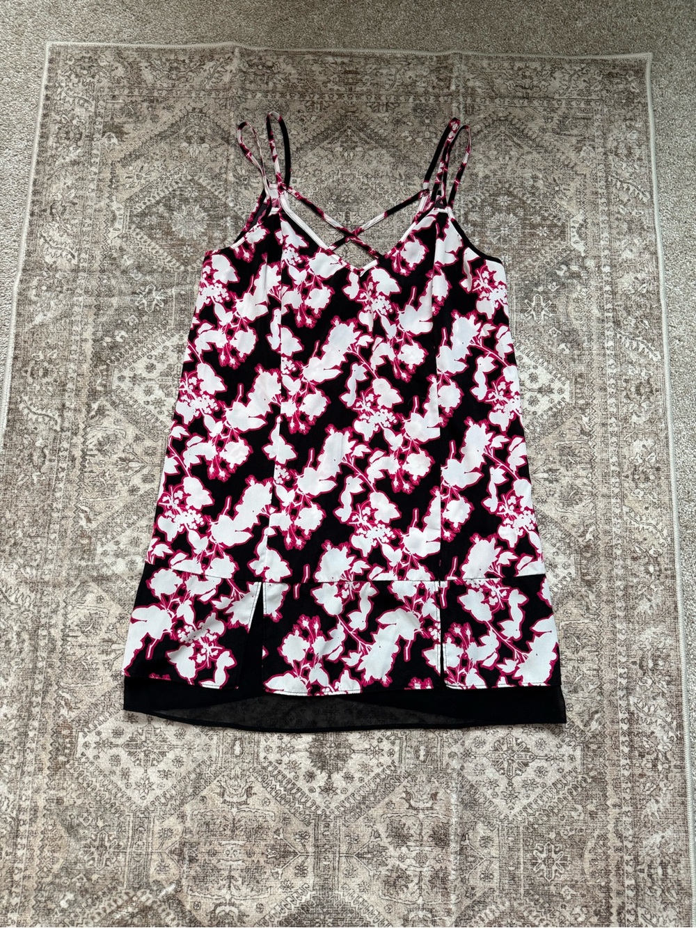 Forever 21 Black, White & Pink Floral Mini Dress